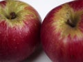 Two isolated akane apple Royalty Free Stock Photo