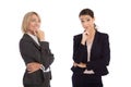 Two isolated businesswoman talking together: concept for body la