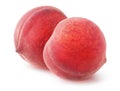 Two isolated peaches Royalty Free Stock Photo