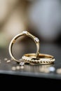 two isolated wedding rings. marriage concepts