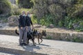 Two Israeli Police Dogs and their Handlers