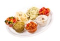 Two italian tagliatelles and five various Royalty Free Stock Photo