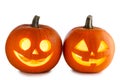 Halloween pumpkins on white Royalty Free Stock Photo