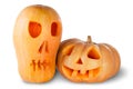 Two Jack O'Lantern Halloween Pumpkins