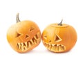 Two Jack-o'-lanterns pumpkin heads Royalty Free Stock Photo