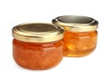 Two jars with tasty sweet jam Royalty Free Stock Photo