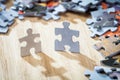 Two jigsaw puzzle pieces Royalty Free Stock Photo