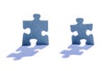 Two Jigsaw Puzzle Pieces on White Royalty Free Stock Photo