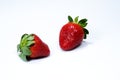 Two juicy red strawberries Royalty Free Stock Photo