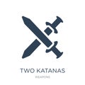 two katanas icon in trendy design style. two katanas icon isolated on white background. two katanas vector icon simple and modern