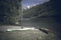Two kayaks McDonald Lake Montana
