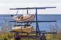 Two kayaks on trailer by Atlantic Ocean Royalty Free Stock Photo