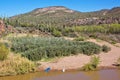 Two Kayaks on the Verde River Arizona Royalty Free Stock Photo