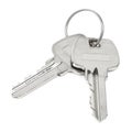 Two keys on key ring isolated on white background Royalty Free Stock Photo