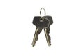 Two keys on a white background with clipping path Royalty Free Stock Photo