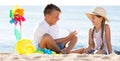 Two kids playing beach Royalty Free Stock Photo