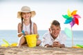 Two kids playing beach Royalty Free Stock Photo