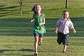 Two Kids Running Royalty Free Stock Photo