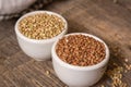 Two kind of buckwheat Royalty Free Stock Photo