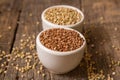 Two kind of buckwheat Royalty Free Stock Photo