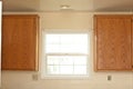 Two kitchen cabinets and window Royalty Free Stock Photo