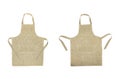 Two kitchen gray aprons. Front view.