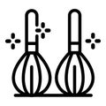 Two kitchen whisks icon, outline style Royalty Free Stock Photo