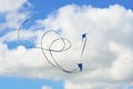 Two kites flying in formation Royalty Free Stock Photo