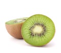 Two kiwi fruit sliced halves Royalty Free Stock Photo