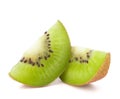 Two kiwi fruit sliced segments