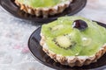 Two Kiwi fruit tarts