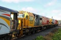 Two Kiwi Rail diesel-electric locos Christchurch Royalty Free Stock Photo