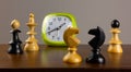 Two Knights Face to Face and Other Chess Pieces Royalty Free Stock Photo