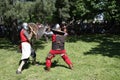 Two knights fighting Royalty Free Stock Photo