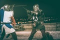 Two knights fighting Royalty Free Stock Photo