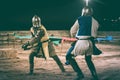 Two knights fighting Royalty Free Stock Photo