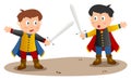 Two Knights with Sword Royalty Free Stock Photo