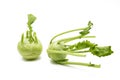 two kohlrabi isolated on white background. Royalty Free Stock Photo