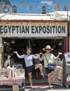 Two Korean women in Egyptian pose