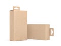 Two Kraft Cardboard Boxes with Hang Tab packaging Mockup