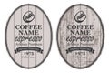 Two labels for coffee beans in retro style