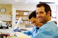 Two laboratory technicians working in hospital lab Royalty Free Stock Photo