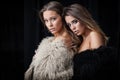 Two ladies in fur coats Royalty Free Stock Photo