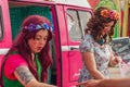 Young ladies selling Candy at a festival