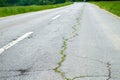 Two lane road crack