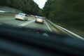 Two Lane Highway Commute In Dashboard View Royalty Free Stock Photo