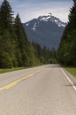 Two Lane Highway Winds Through North Cascade Mountains Washington