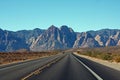 Two-lane road to Red Rock Canyon