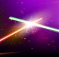 Two laser rays Royalty Free Stock Photo