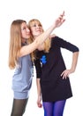 Two laugh teenage girls Royalty Free Stock Photo